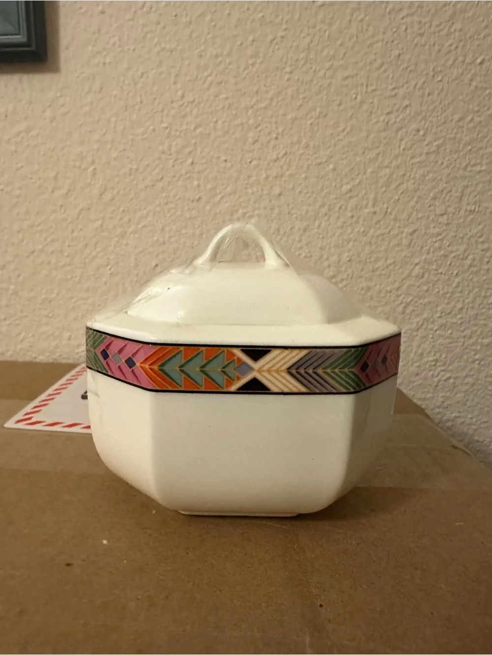 Heinrich Villeroy & Boch Cheyenne Covered Sugar Bowl Bone China Germany